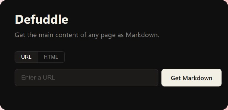 Defuddle | 提取网页正文并转 Markdown 的神器一个开源工具与在线服务，专注于从网页中提取“真正有用的内容”，自动去除广告、侧边栏、评论区、导航等杂乱元素，并输出干净的正文内容